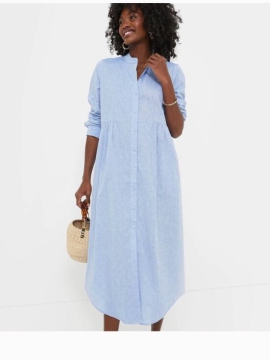 Pomander Place Dresses & Skirts - Tuckernuck Pomander Place Chambray Blue Button-Front Midi Dress 100% Cotton